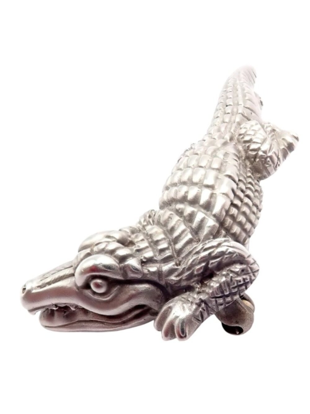 Rare! Vintage Kieselstein Cord 18k White Gold Alligator Brooch Pin 1988